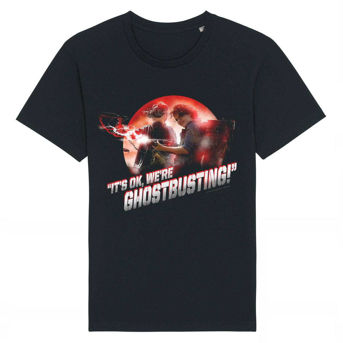 &quot;It&#39;s ok, we&#39;re Ghostbusting!&quot; Unisex Black T-Shirt