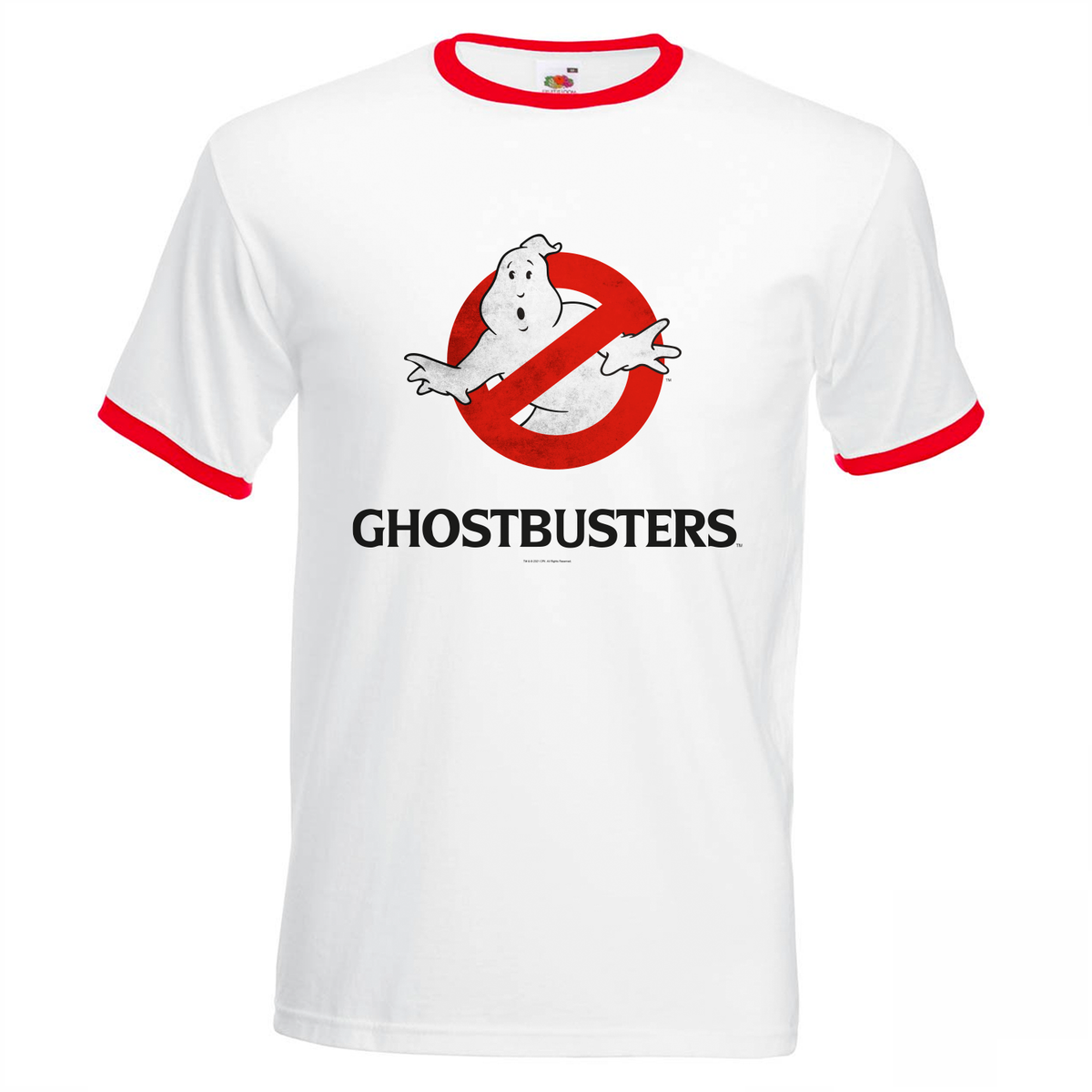 Ghostbusters Retro Logo White Ringer T-Shirt