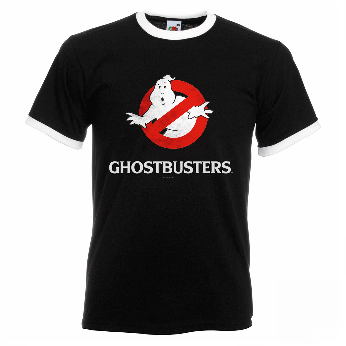 Ghostbusters Retro Logo Black Ringer T-Shirt